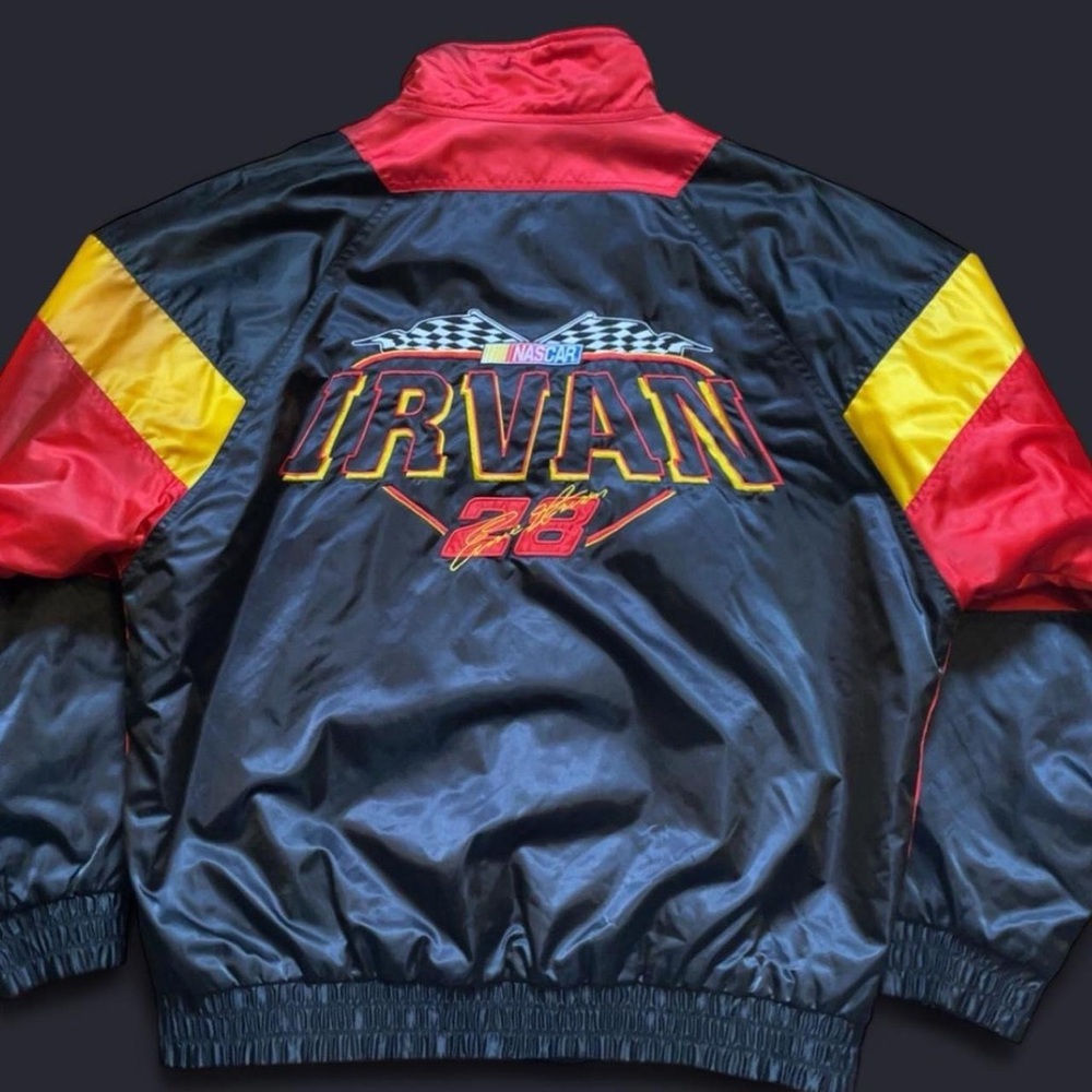 Nascar Black and Red Bomber Jacket Varsity Style
